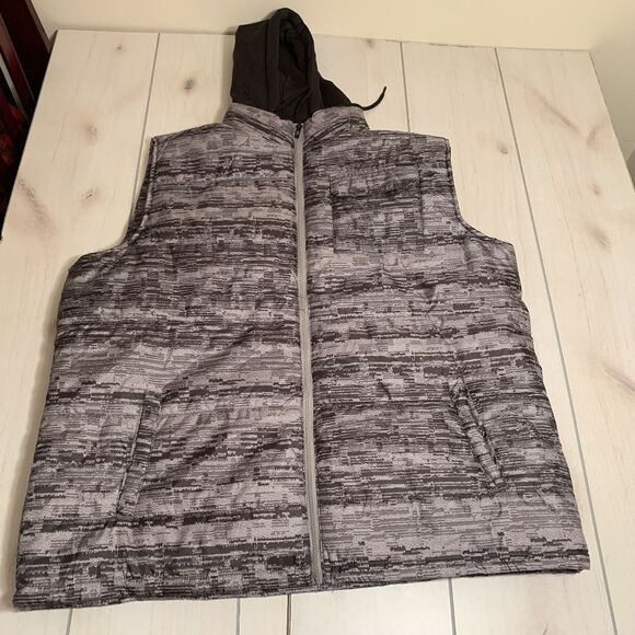 mens 2XL ecko unltd winter vest with hood grey - Picture 1 of 7
